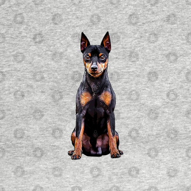 Miniature Pinscher Toy Black and Tan Cute Puppy Dog by ElegantCat